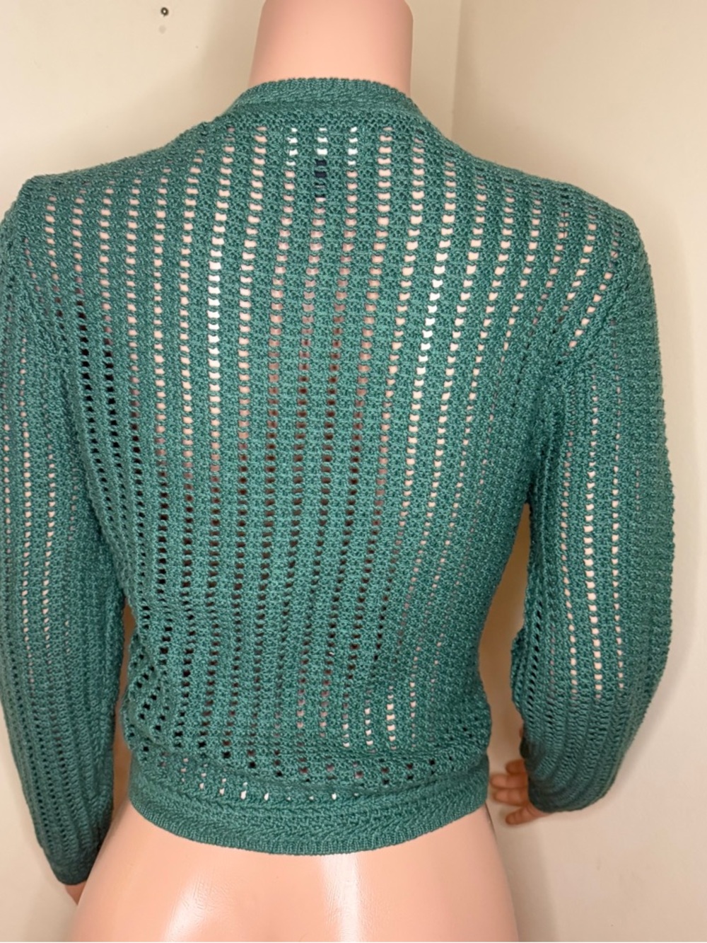 Universal Thread Teal Open-Weave Crewneck Sweater